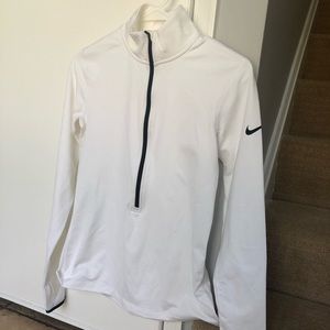 White Nike running zip up